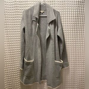 Hem & Thread Light Gray Open-Front Cardigan with Pockets